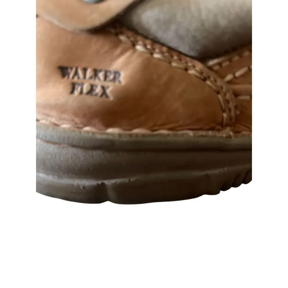 Walker Flex Mens Brown Lace Up Boat Shoe Leather Loafers Size 46